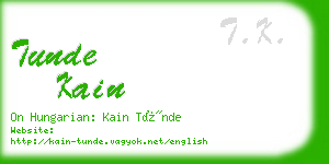 tunde kain business card